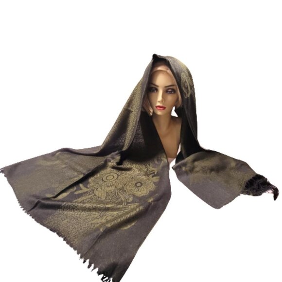 Dark Green Scarf Long Rectangular Soft and Comfy- NEW - Picture 4 of 8